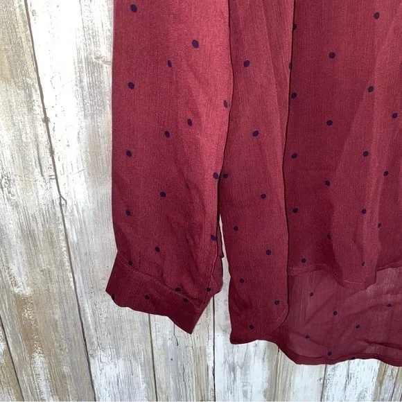 41 Hawthorn Red Dot High Low Button Down - Picture 3 of 6